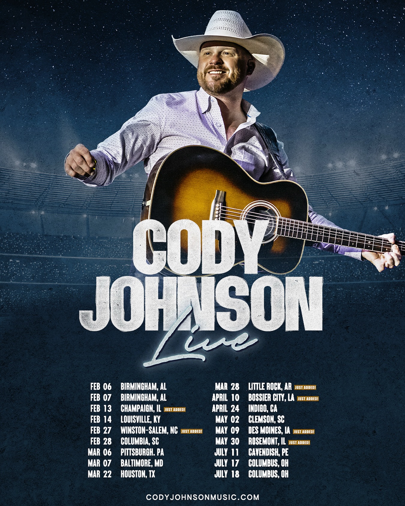 Cody Johnson Leather Deluxe Tour Poster 2025